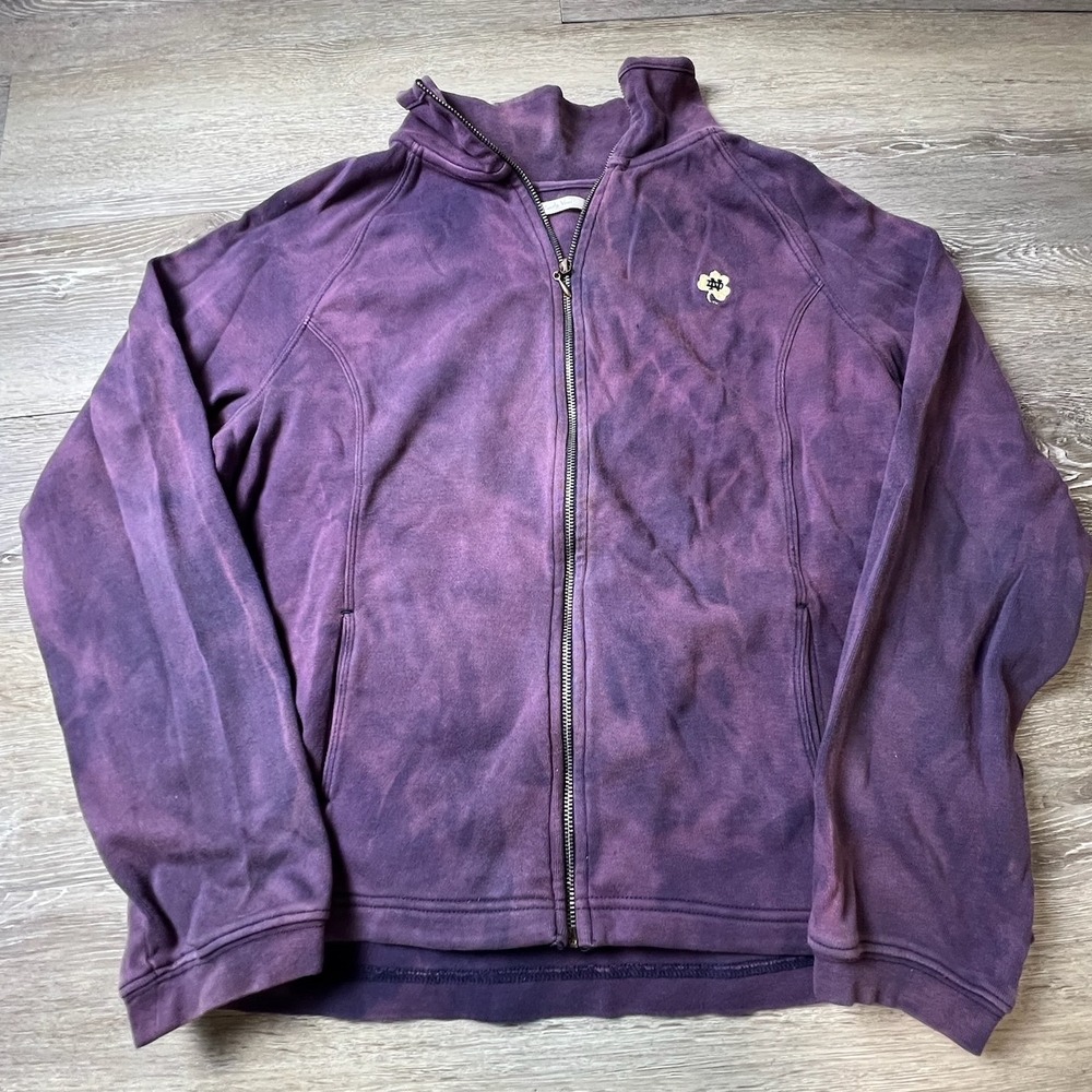 Lady Vesta Jacket Womens XL Purple Notre Dame Supima Cottonโ Zip Up Sweatshirt